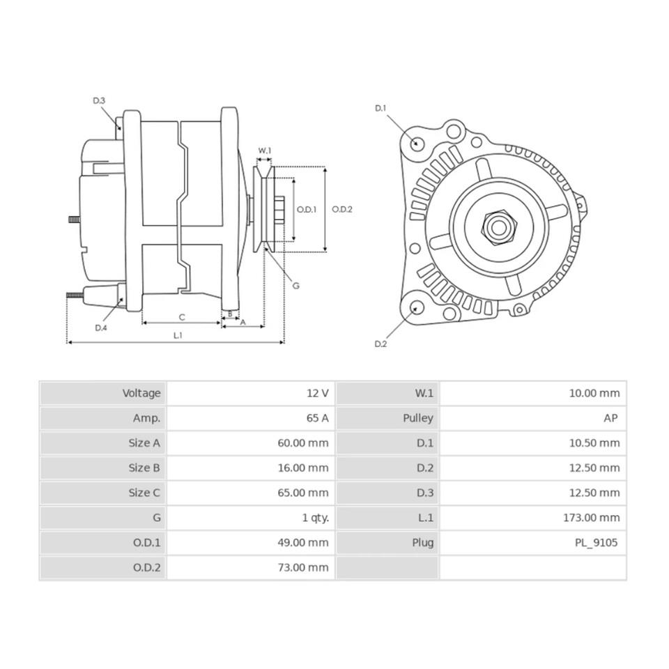 MAKO 12V ALTERNATÖR DİNAMO YM 45 A FIAT-STEYR-TÜMOSAN TRAKTÖR