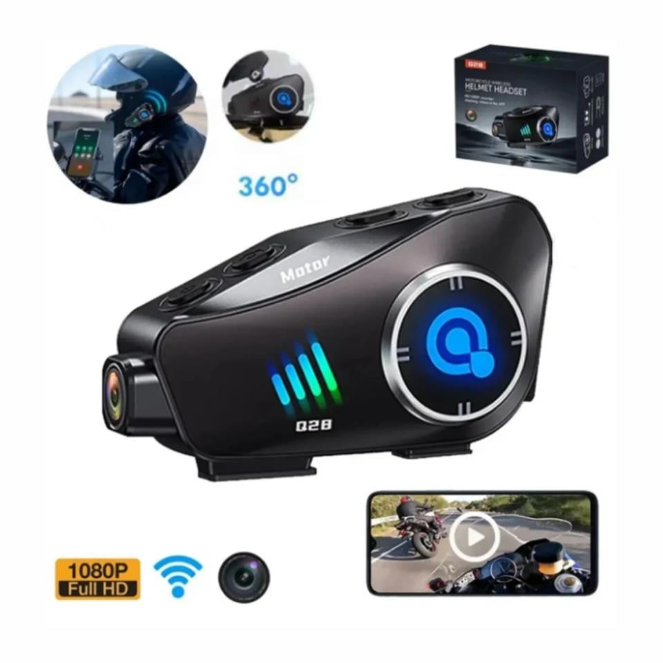 MOTOSIKLET KASK BLUETOOTH KULAKLIK (INTERCOM) (SU GEÇİRMEZ) (KAMERALI) (HD1080P)