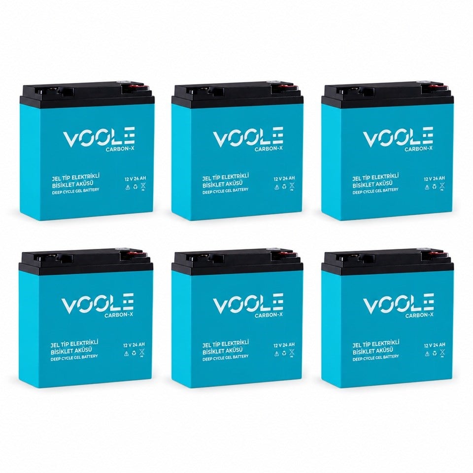 VOOLE 12V 24 AH ELEKTRİKLİ BİSİKLET AKÜSÜ DEEP CYCLE GEL BATTARY CARBON-X (181*77*170) (6.60 KG)