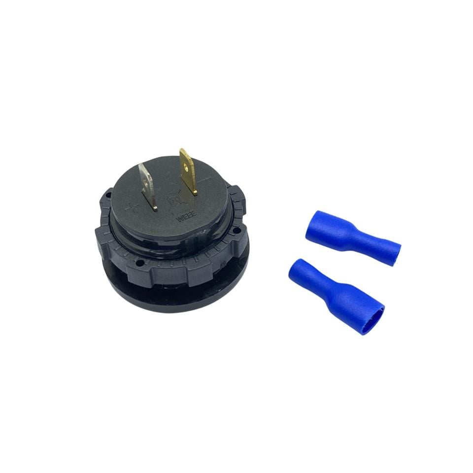 12V-24V DİJİTAL VOLTMETRE (BOMBELİ TİP) (MAVİ IŞIK) (28 MM)
