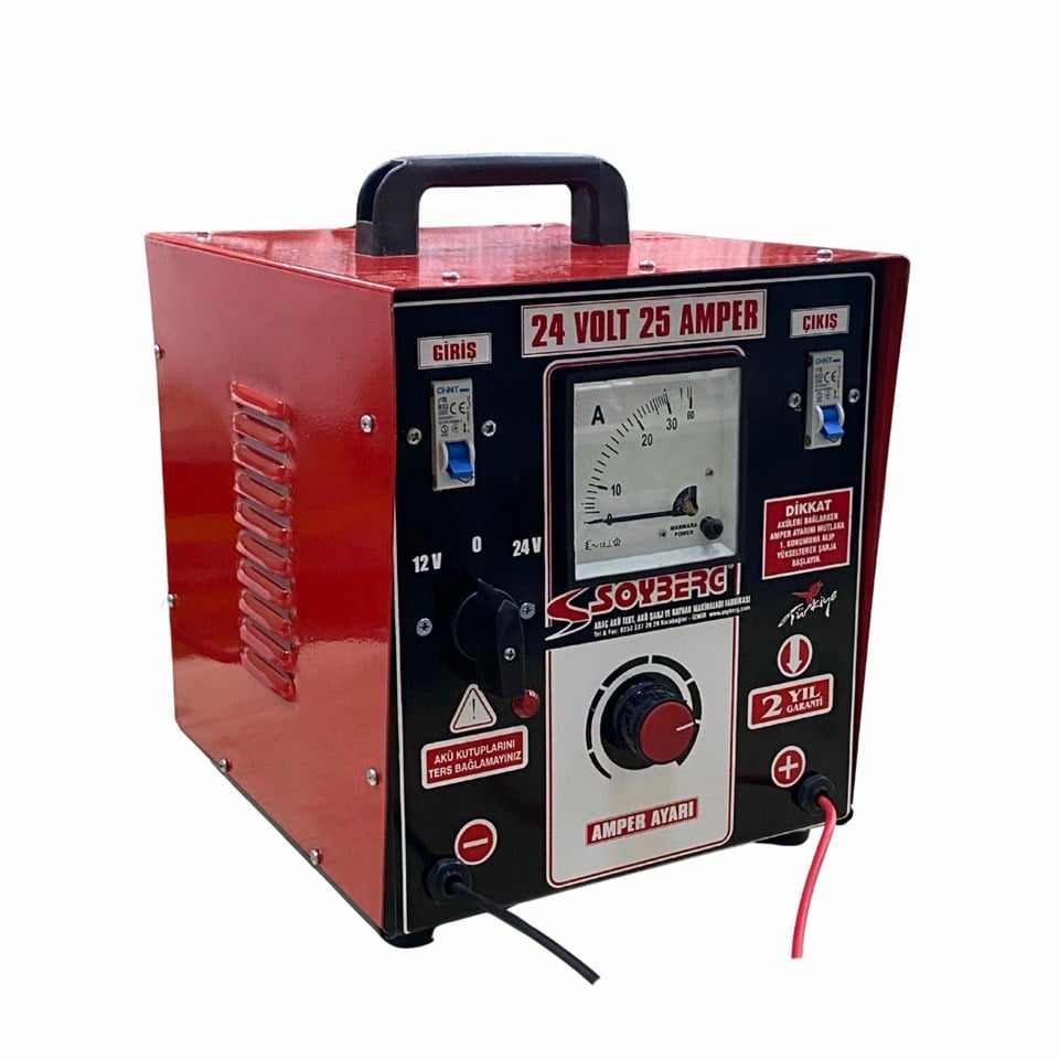 SOYBERG 12V-24V ŞARJ REDRESÖRÜ (AKÜ ŞARJ CİHAZI) (AMPER AYARLI) 25 A