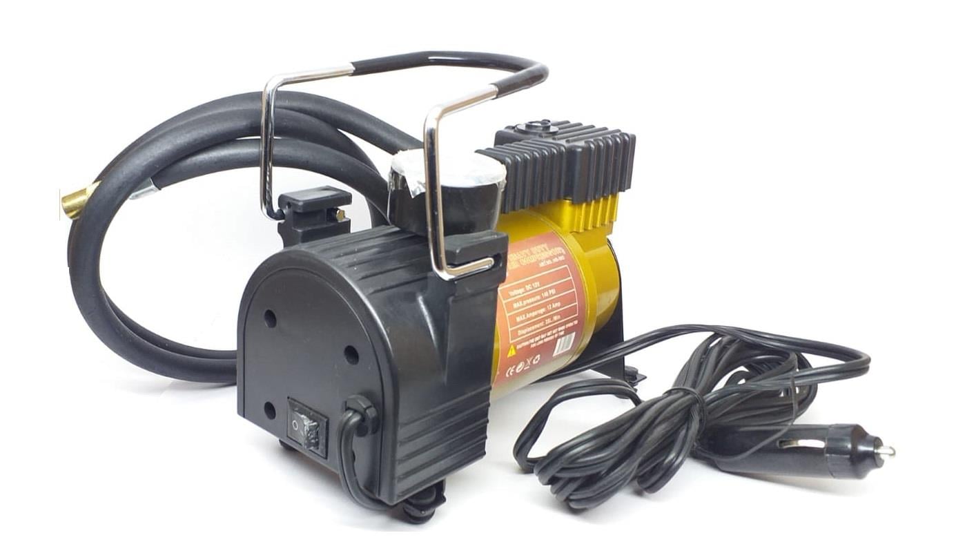 12V LASTİK ŞİŞİRME HAVA KOMPRESÖRÜ METAL IŞIKLI 140 psi (ÇANTALI)
