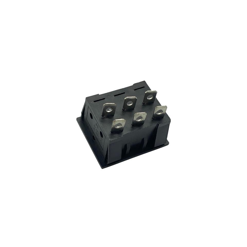 TUŞLU ANAHTAR ÜÇLÜ KARE TİP IŞIKSIZ (6 FİŞ) (ON-OFF) (15A 250V / 20A 125V AC)