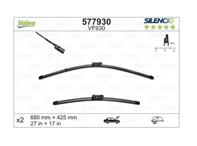 VALEO SİLECEK SÜPÜRGESİ 680/425 MM AEROTWIN PEUGEOT 3008/5008-SEAT ALHAMBRA-VW GOLF VII/TOURAN 