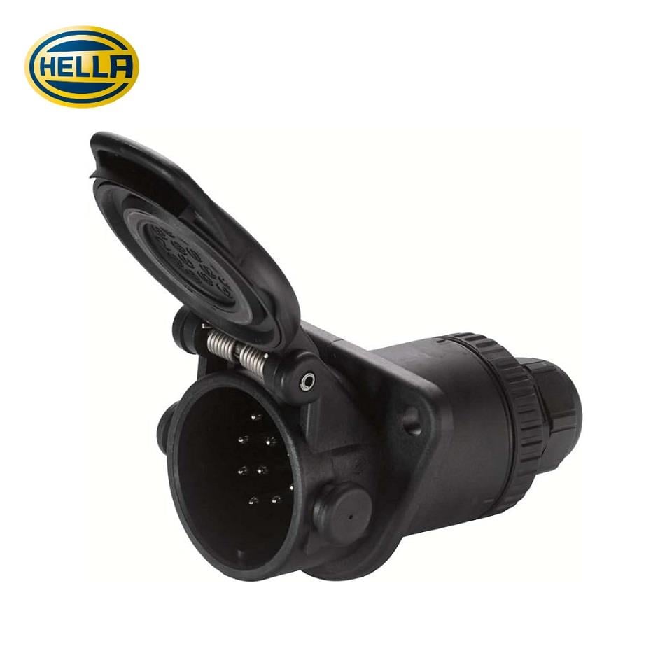 HELLA TIR ABS-EBS SOKETİ (RÖMORK FİŞİ) (7Lİ DİŞİ) (SİYAH KAPAKLI)