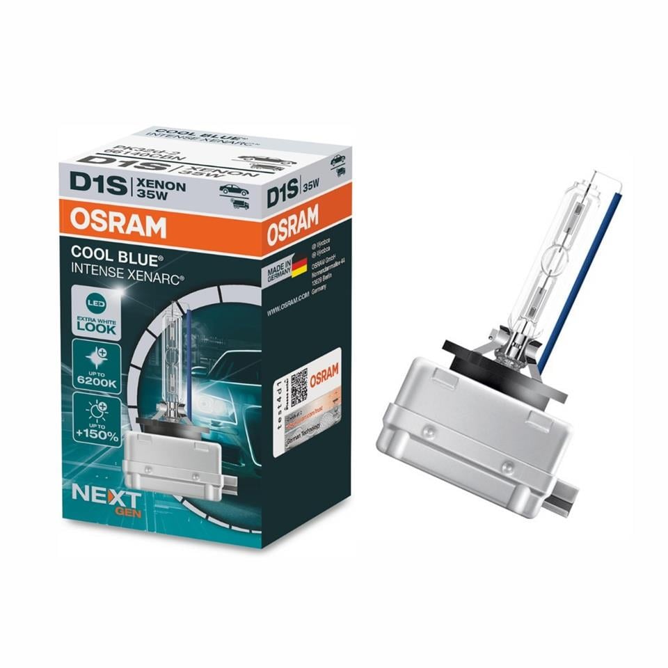 OSRAM XENON AMPUL D1S 35W 6200K COOL BLUE INTENSE (BEYAZ IŞIK) (1 AD)