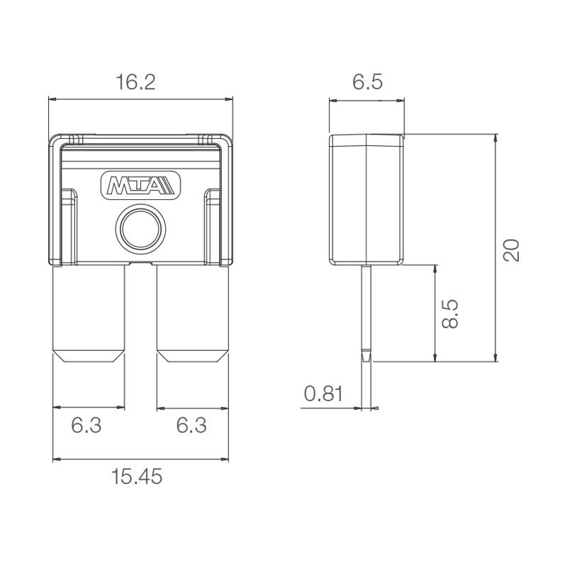 MTA MAXICOMPACT BIÇAK SİGORTA SARI 20 A (16*20 MM)