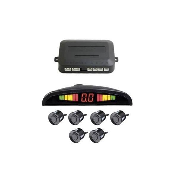 PARK SENSÖRÜ SES İKAZLI+OVAL GÖSTERGELİ (6 GÖZLÜ) (ÖN-ARKA) (22 MM) SİYAH