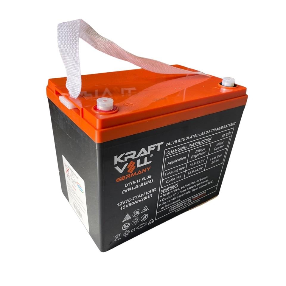 KRAFTVOLL 12V 80 AH ENGELLİ ARAÇ AKÜSÜ JEL (260*168*212)