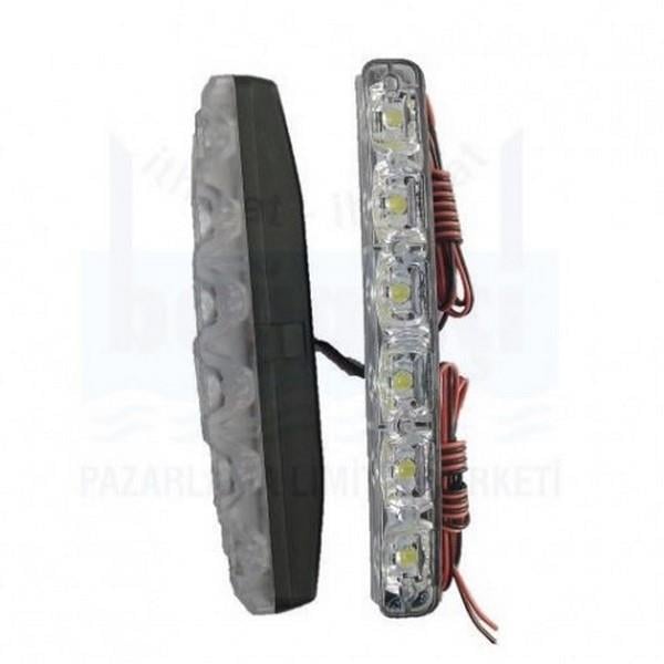 12V GÜNDÜZ SÜRÜŞ LAMBASI 6-LEDLİ/8-LEDLİ 2 CM X 16 CM (2 AD)