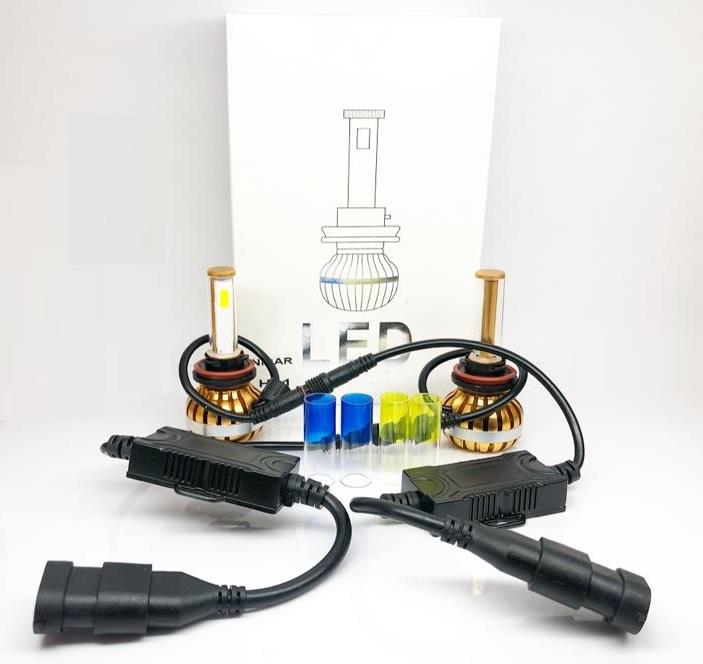 12V-24V H11 XENON LEDFAR AMPUL SETİ 8000K 4800 LÜMEN DOB LED 3 RENK