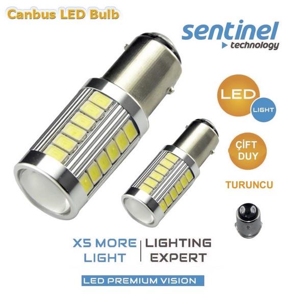 12V 1016 AMPUL 33 LEDLİ (MERCEKLİ) SARI CB (2 AD)