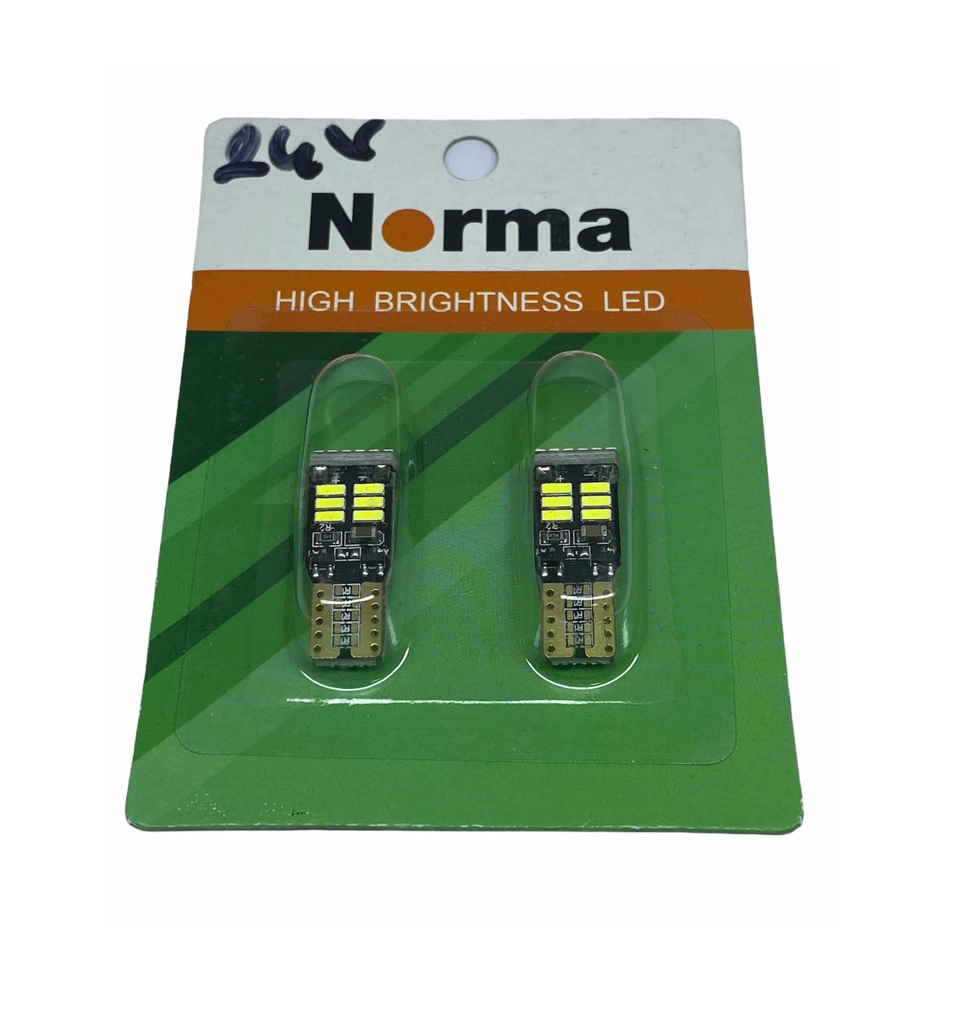NORMA 12V-24V DİPSİZ AMPUL T10 (18 LEDLİ) BEYAZ CB (2 AD)