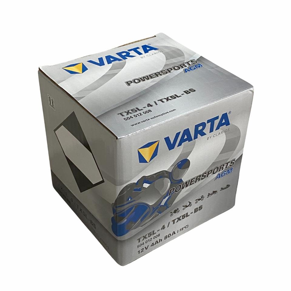 VARTA 12V 4 AH MOTOSİKLET AKÜSÜ AGM 80 A (EN) (114*71*106) (TX5L-4) (TX5L-BS) (YTX5L-BS)