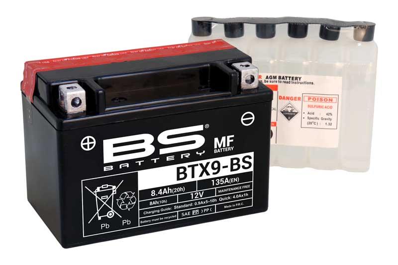 BS BATTERY 12V 8.4 AH MOTOSİKLET AKÜSÜ 135 A (EN) (150*87*105) (BTX9-BS)