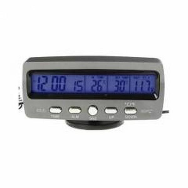 12V-24V TERMOMETRE+ALARM+ZAMAN SAATİ (ÇAKMAK FİŞLİ)