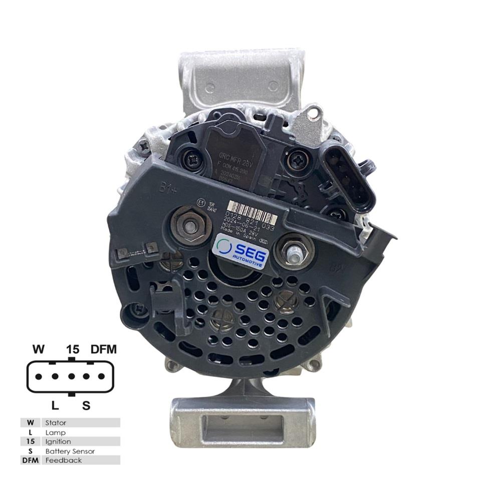 SEG 24V ALTERNATÖR DİNAMO 150 A (5 FİŞ SOKETLİ) (W-L-15-S-DFM) MERCEDES ACTROS 2011 >