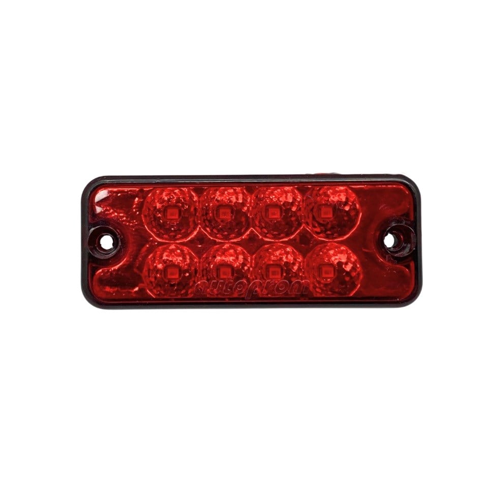 12V-24V YAN İKAZ LAMBASI DORSE SİDE MARKER KIRMIZI (8 LEDLİ) (100*40 MM)