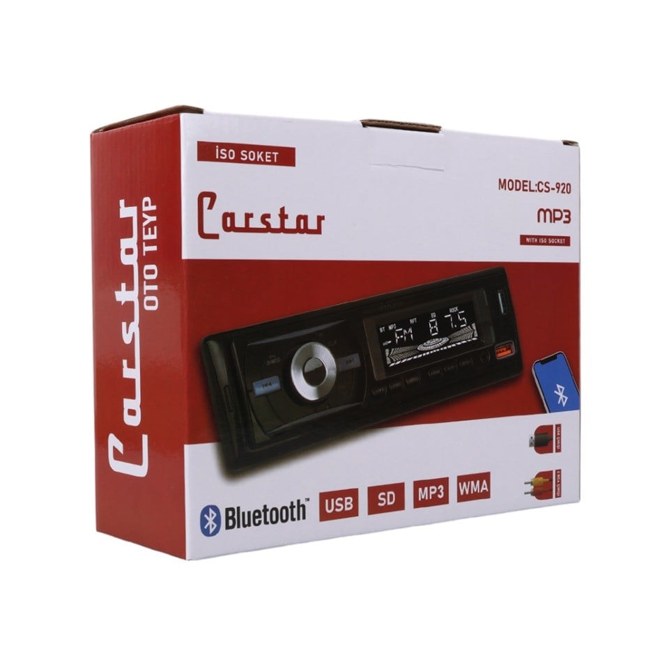OTO TEYP-RADYO AUX/BLUETOOTH/MP3/SD KART/USB X 2 ŞARJ (UZAKTAN KUMANDALI) (7 RENKLİ)
