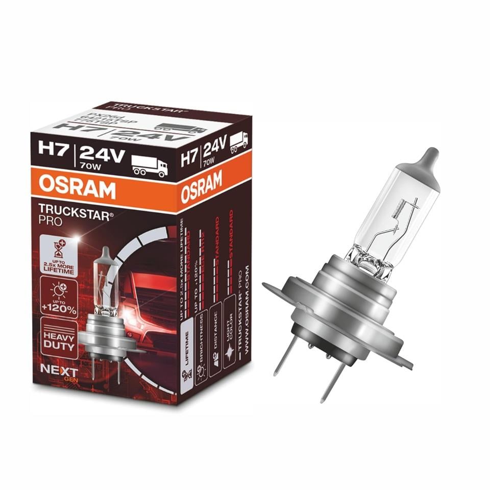 OSRAM 24V H7 AMPUL 70W TRUCKSTAR SARSINTIYA DAYANIKLI