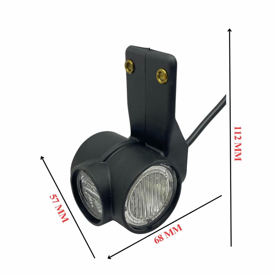 ASPOCK 12V-30V BOYNUZ TAKOZ LAMBASI KISA (LEDLİ) SARI-KIRMIZI-BEYAZ SOL
