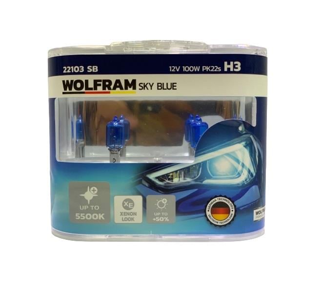 WOLFRAM 12V H3 AMPUL 100W BEYAZ IŞIK 5500K GERMANY (2 AD)