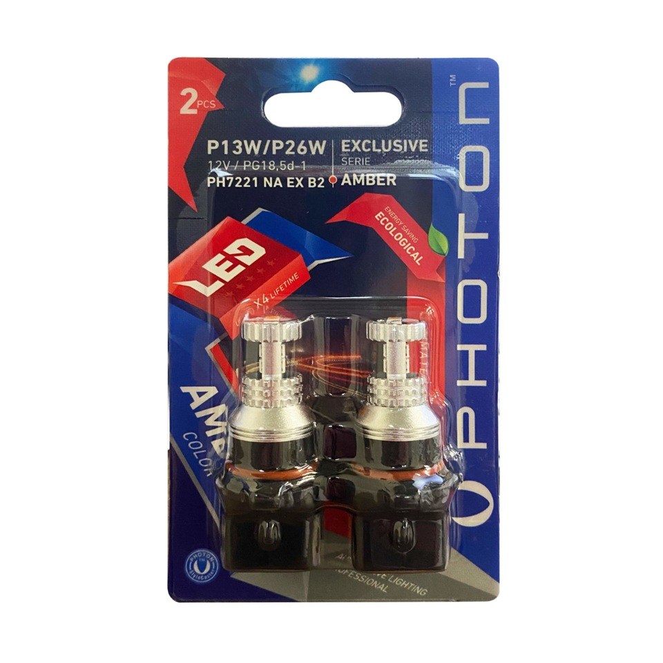 PHOTON 12V GÜNDÜZ SÜRÜŞ AMPULÜ (12+1 LEDLİ) SOKETLİ SARI P13W