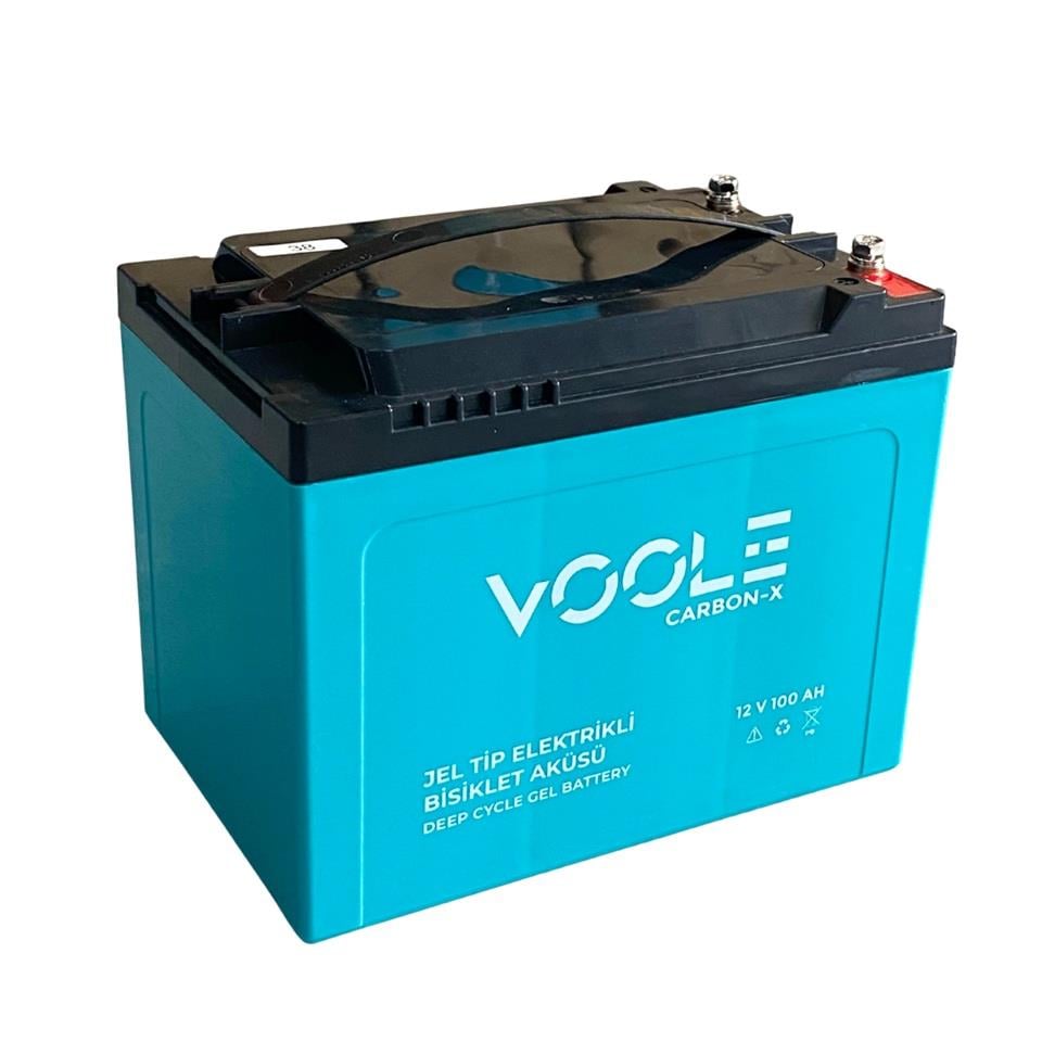 VOOLE 12V 100 AH ELEKTRİKLİ BİSİKLET AKÜSÜ DEEP CYCLE GEL BATTERY CARBON-X (224*150*178) (16.7 KG)