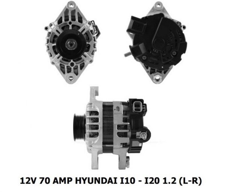 12V ALTERNATÖR DİNAMO VALEO TİPİ 70 A (2 FİŞ SOKETLİ) (L-R) HYUNDAI I10/I20 1.2 BENZİN 2008-2014