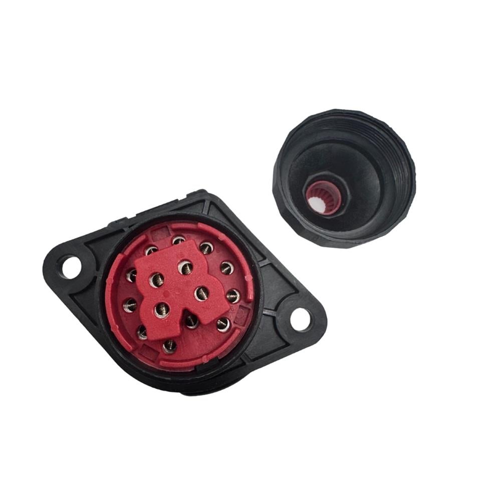 AYDIN TIR DORSE ELEKTRİK SOKETİ (RÖMORK FİŞİ) (15Lİ DİŞİ) (KIRMIZI KAPAKLI)