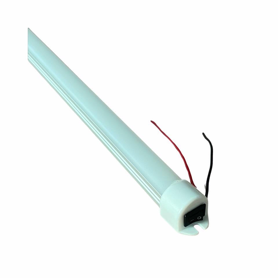 12V FLORESAN TAVAN LAMBASI LEDLİ ANAHTARLI BEYAZ (BUZLU CAM) (100 CM)