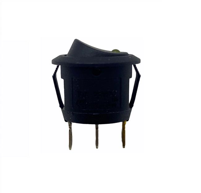 24V TUŞLU ANAHTAR LEDLİ (20 MM) 3 FİŞ (YUVARLAK) SARI 10 A