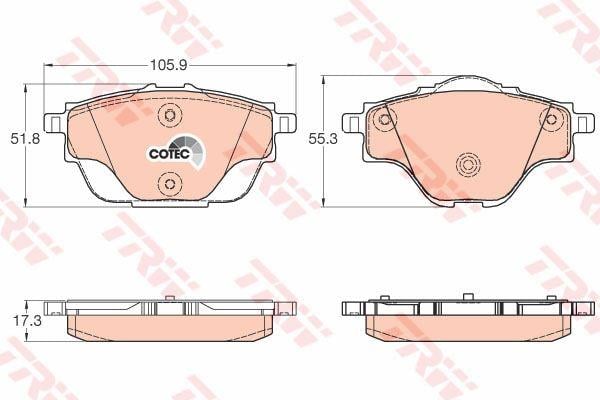 TRW ARKA FREN BALATASI CITROEN C4 GRAND PICASSO II/C5 AIRCROSS-PEUGEOT 308 II/3008/5008 II