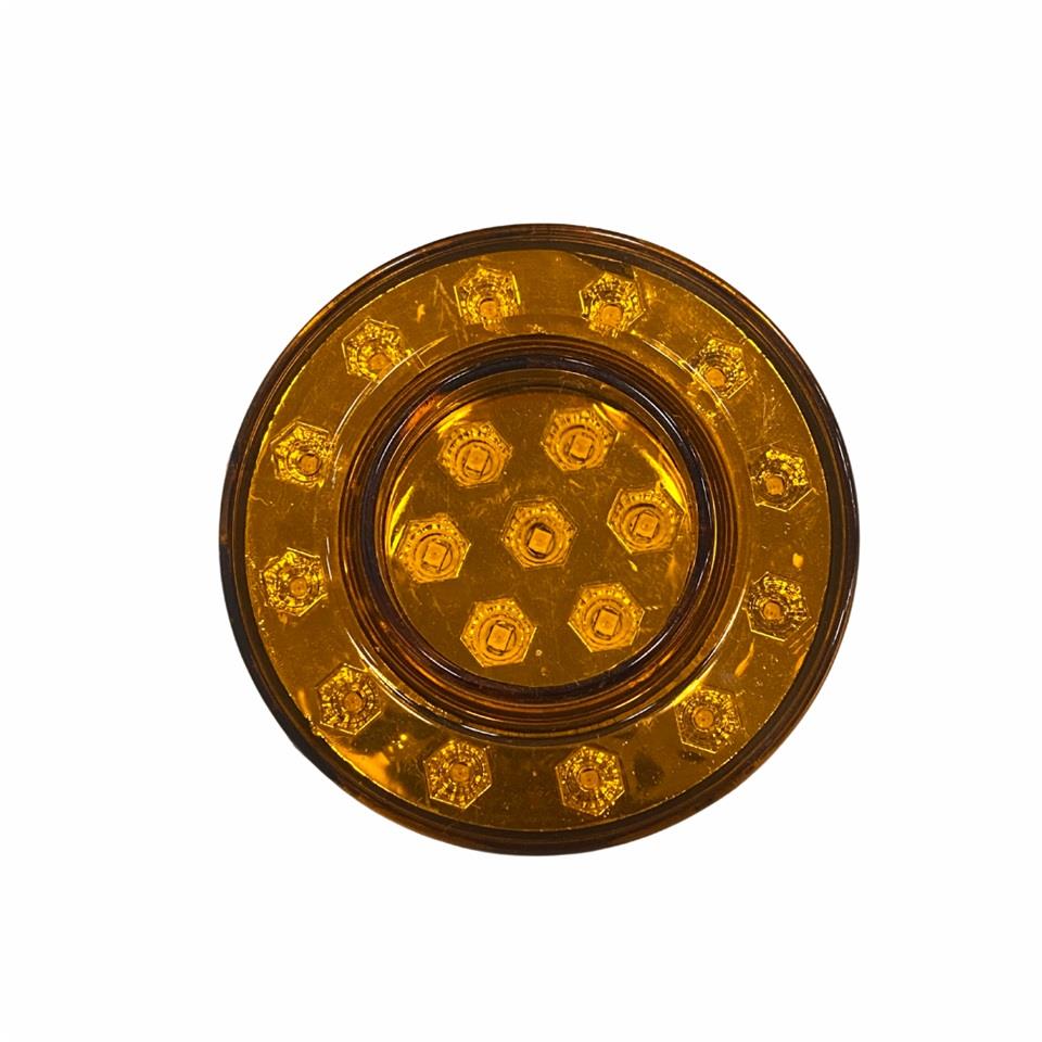 24V SİNYAL LAMBASI (19 LEDLİ) YUVARLAK SARI KOMPLE (98*23 MM)