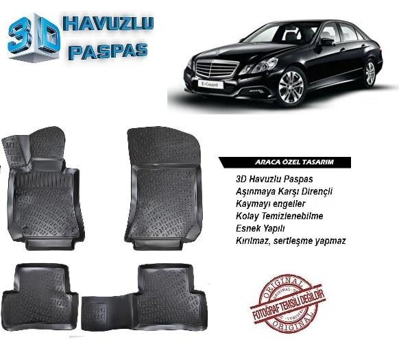 3D ARAÇ PASPASI (SİYAH) (4 PARÇA) MERCEDES (212 KASA) 2009-2015