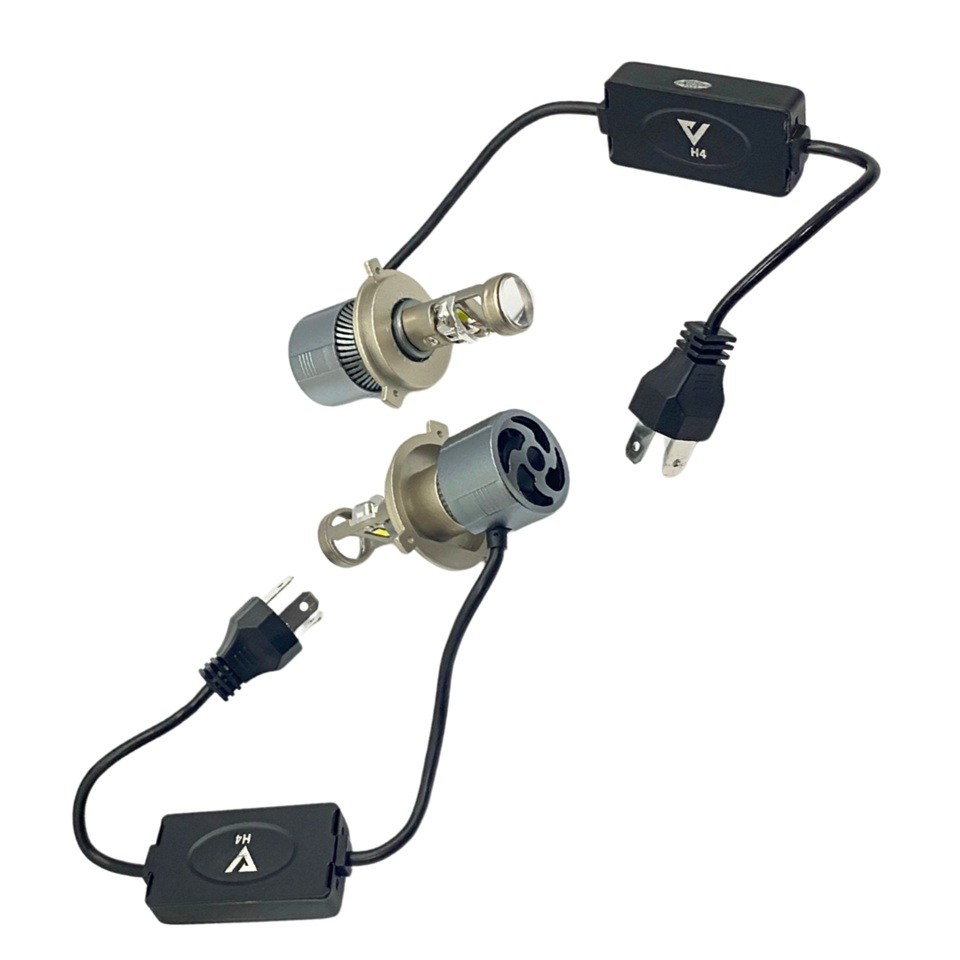 12V-24V H4 CSP LED XENON FAR AMPUL SETİ 6500K 18000 LÜMEN MERCEKLİ CANBUS