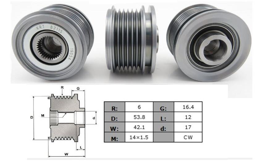 ALTERNATÖR KASNAK RULMANLI 6-KANAL FORD C-MAX/FIESTA/FOCUS/FUSION/KUGA-JEEP-MAZDA-VOLVO