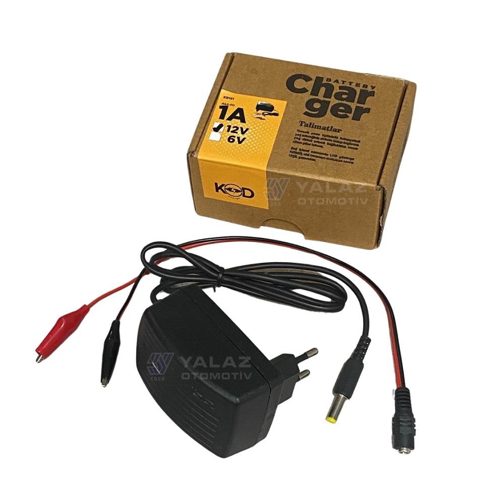12V ŞARJ REDRESÖRÜ (AKÜ ŞARJ CİHAZI) (ADAPTÖRÜ) OTOMATİK IŞIKLI 1000 mA (1 A)