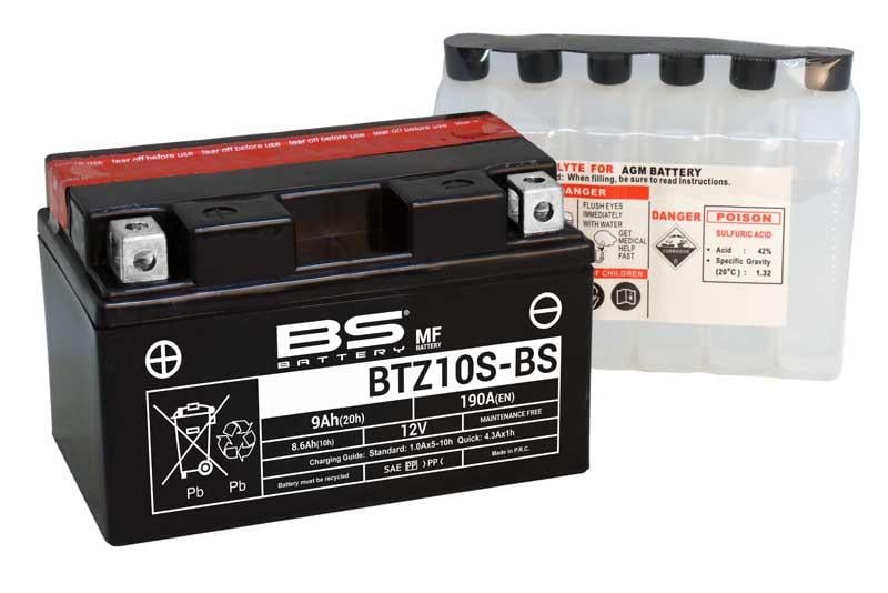 BS BATTERY 12V 9 AH MOTOSİKLET AKÜSÜ 190 A (EN) (150*88*93) (BTZ10S)
