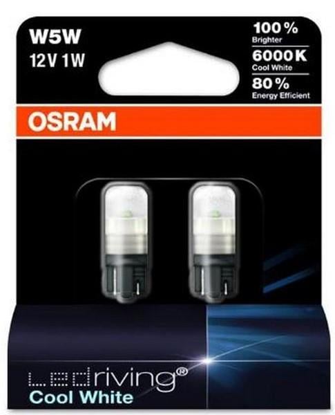 OSRAM 12V DİPSİZ AMPUL T10 TEK LEDLİ 6000K 1W (2 AD)