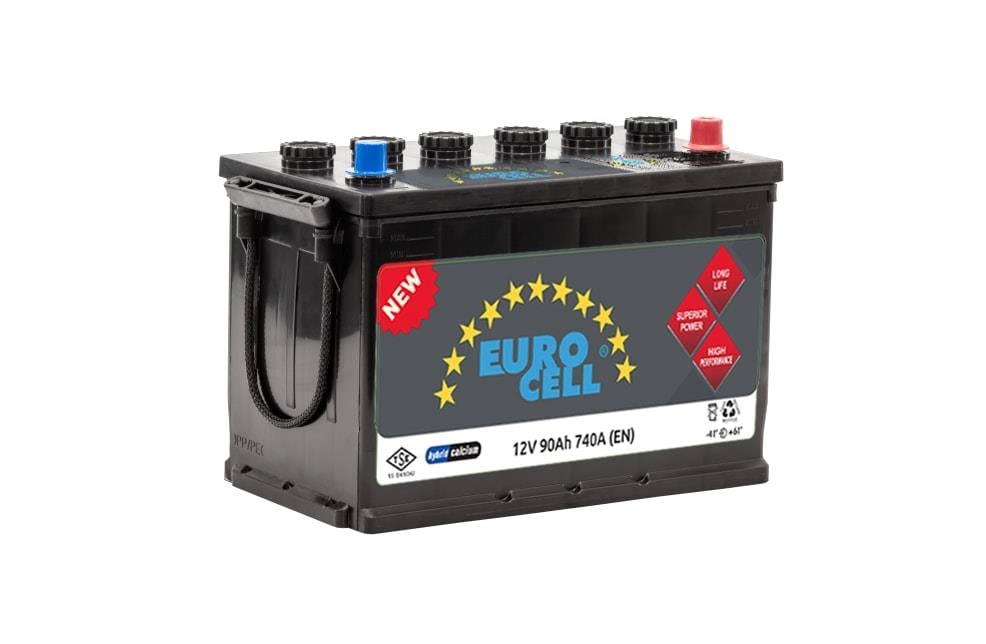 EUROCELL 12V 90 AH AKÜ 740 A (EN) (314*175*227) TIRNAKLI