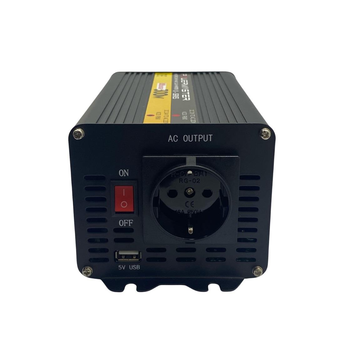 24V DC > 220V AC İNVERTER 300W (MODİFİYE) (USB ÇIKIŞLI) (MAŞALI)