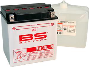 BS BATTERY 12V 30 AH/31.6 AH MOTOSİKLET AKÜSÜ 300 A (EN) (165*130*176) (BB30L-B)