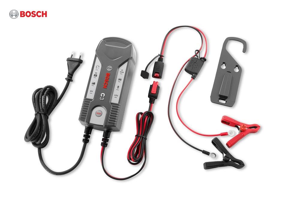 BOSCH 6V-12V ŞARJ REDRESÖRÜ (AKÜ ŞARJ CİHAZI) OTOMATİK C3 (6V-0.8 A / 12V-3.8 A) (+AGM)
