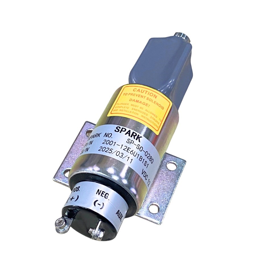 12V STOP SELENOİDİ AYAKLI (PLATİNLİ) CUMMINS MOTOR-WOODWARD