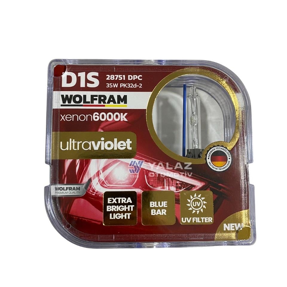 WOLFRAM 12V-24V XENON AMPUL D1S 35W 6000K EKSTRA PARLAK IŞIK GERMANY (2 AD)