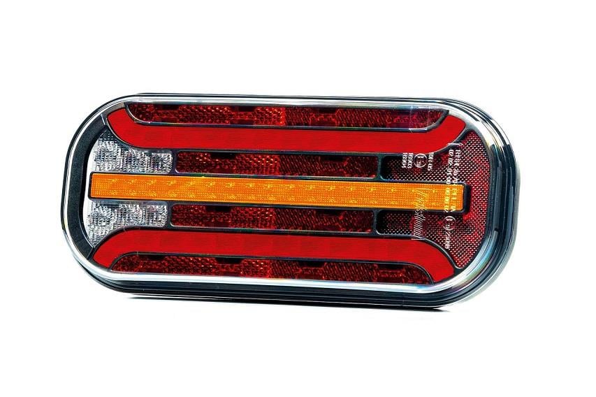 FRISTOM 12V-36V STOP LAMBASI LEDLİ (KAYAR SİNYALLİ) (PARK-FREN-SİNYAL-GERİ VİTES) (215*100 MM) E9