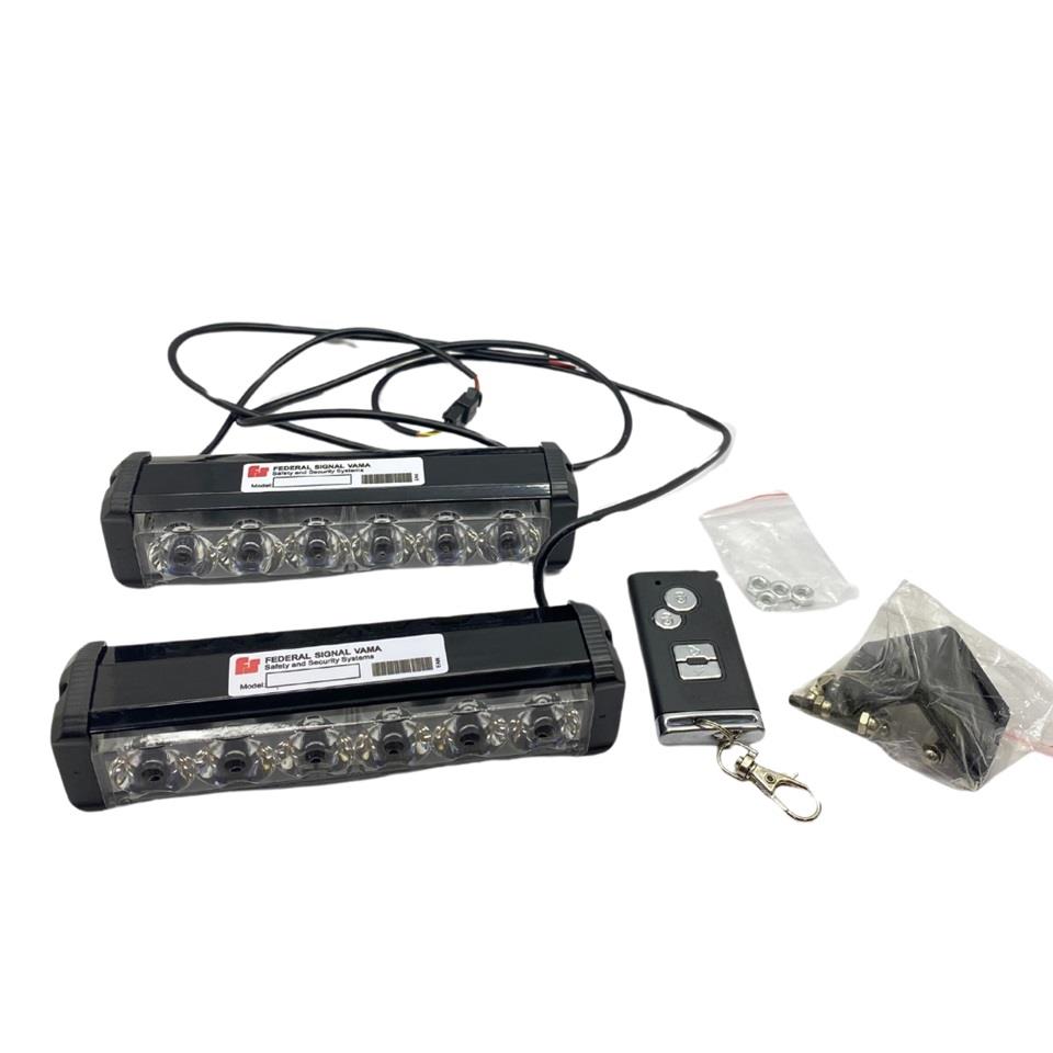 FEDERAL SIGNAL 9V-36V ESCORT ÇAKAR FLAŞ LED LAMBA 8 FONKSİYONLU KUMANDALI (ŞEFFAF) (SARI/SARI) (2AD)