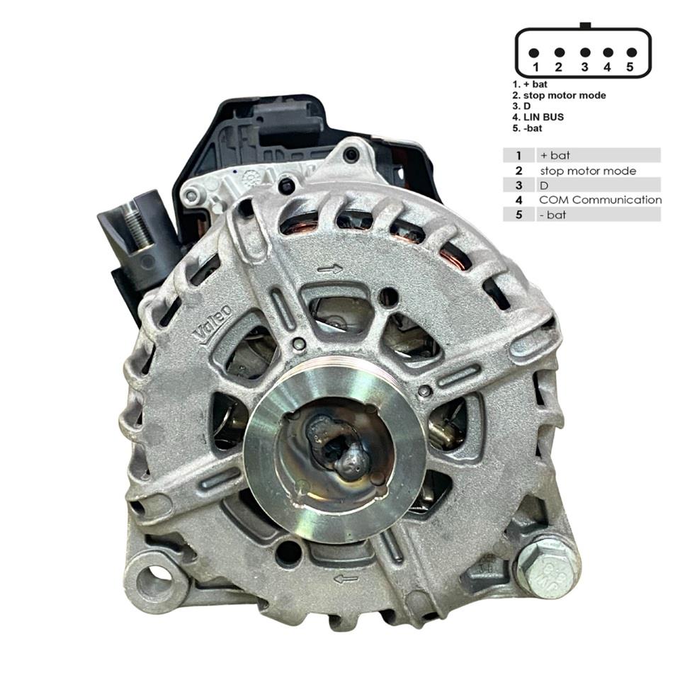 VALEO 12V ALTERNATÖR DİNAMO 210 A (LIN) (5 FİŞ) (START-STOP) CITROEN-PEUGEOT 2009 >