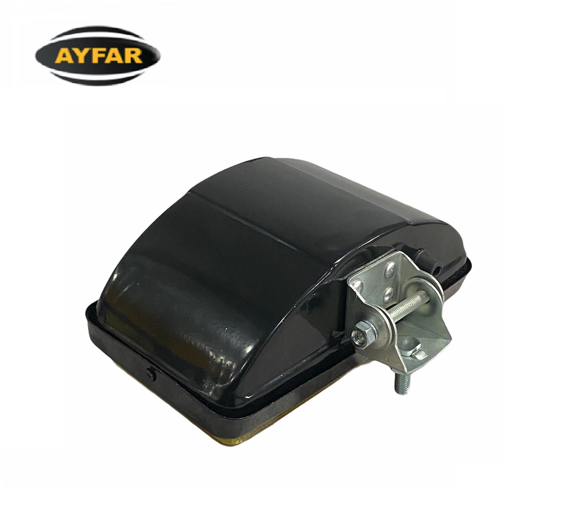 AYFAR SİS LAMBASI DİKDÖRTGEN BÜYÜK SARI METAL (KAPAKSIZ) (DESENLİ CAM) (223*127*96 MM)